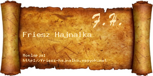 Friesz Hajnalka névjegykártya